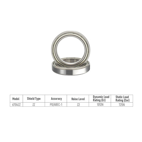 6704ZZ 10 PCS Deep Groove Ball Bearing 20×27×4mm Double Metal Shielded for Industrial Machine and Power Tools