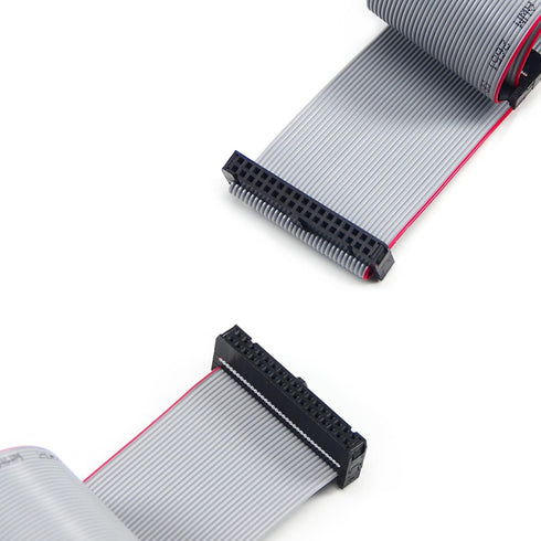Fielect 2pcs IDC 34 Pin Connector Gray Wire Flat Ribbon Cable Connector, Length 30cm