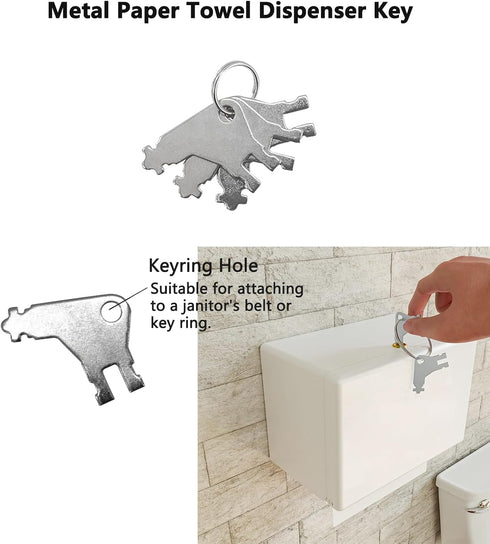 dispensers.Pack 20 Paper Towel Dispenser Key and Universal Dispenser Key are for Various Toilet Paper