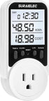 Suraielec Watt Meter - Plug-in Socket Power Meter, 90V-250V, Backlit Display, Auto Cost Calculator, Electricity Monitor