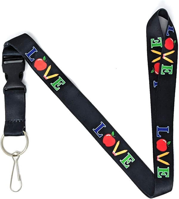 School Lanyards for Teacher | Keychain for School ID Badge and Keys | Durable Polyester Novelty Necklace