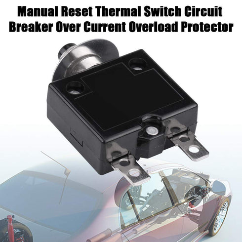 18Amp Push Button Circuit Breaker, 125-250V AC 50V DC Thermal Overload Protector L1 Series Manual Reset