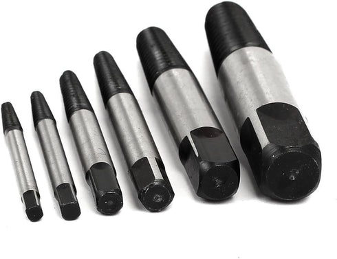 uxcell 1/8"-1" Screw Extractor Set, Broken Bolt Stud Pipe Remover Tool Kit, 6 in 1
