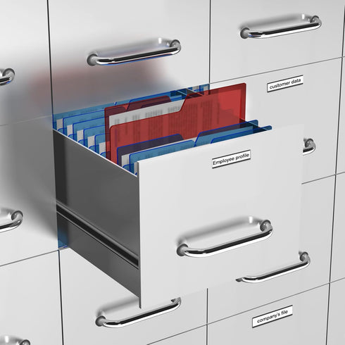 MaxGear 100 Pack C Channel Magnetic Label Holders, 0.5x2 Magnetic Labels for Locker, Shelf, Tool Box, Home, Office