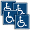 iSYFIX Handicap Signs Stickers Decal Symbol - 4 Pack, 3x3 Inch, Premium Vinyl for Window or Glass Door