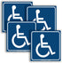 iSYFIX Handicap Signs Stickers Decal Symbol - 4 Pack, 3x3 Inch, Premium Vinyl for Window or Glass Door