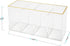 Martha Stewart Kerry Plastic 4 Compartment Pen Holder, Office Desktop Organizer with Gold Trim