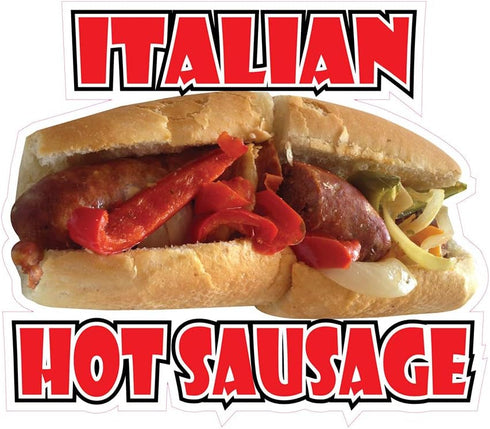 Fastasticdeals Food Truck Decals Italian Hot Sausage Concession Restaurant Die-Cut Vinyl Sticker N35