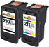 Remanufactured Canon PG-210XL Black and CL-211XL Color Ink Cartridges Replacement for PIXMA (2 Pack)