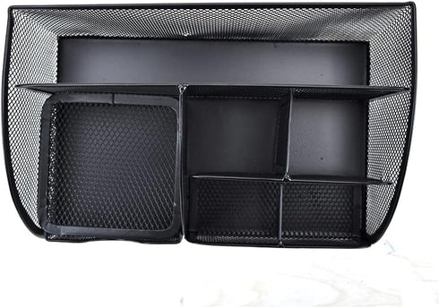 Metal Mesh Desk Organizer - Stationery Pen Holder, Pencil Pot, Makeup Brush Organizer for Home Office (Black)