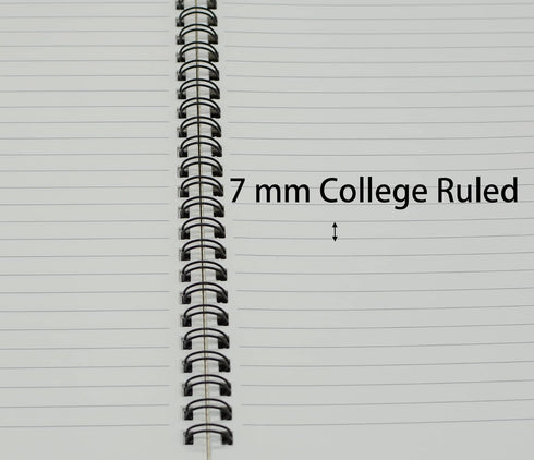 Yansanido 6 Pcs A5 Spiral Notebook, Thick Plastic Black Hardcover, 7mm College Ruled, 80 Sheets - 160 Pages