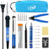 LDK Electric Soldering Iron Kit, 60W Adjustable Temperature with 5 Tips, Desoldering Pump, Carry Bag