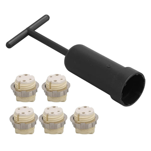 G9 Bulb 5Pcs Pack GLOGLOW Nan Light Base Socket, High Temperature Resistance Ceramic Lamp Holder, Mini Spring Mechanism