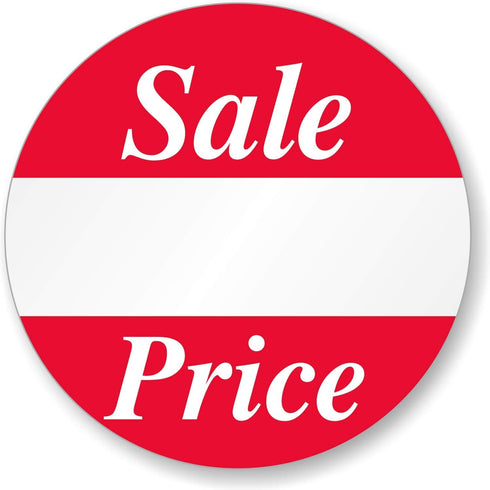 SmartSign Pack of 500 Sale Price Circular Removable Labels, 1" x 1", Semi-Gloss Paper Stickers