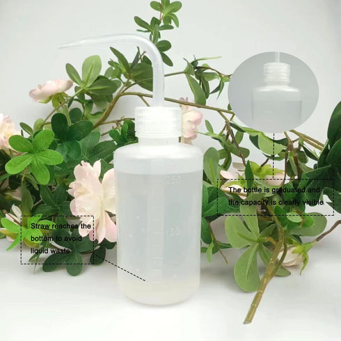 2Pcs 250ml Plastic Safety Wash Bottle, Narrow Mouth Squeeze Bottles for Tattoo Wash, Chemistry, Lab & Gardening