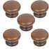 Metany 5PCS 33mm Round Wood Drawer Knob,Dresser Furniture Drawers Dia,Walnut Cabinet Pulls Handles with Screws Hardware