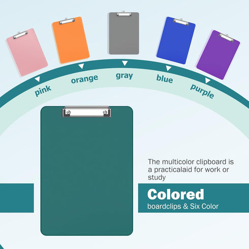 Bulk Clipboards Set of 30, Colored Clear Clip Board 8.5x11 for Classroom, Office & School Supply