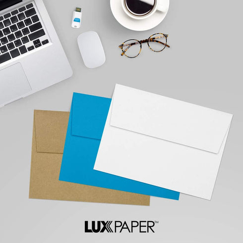 LUXPaper A7 Classic Linen Invitation Envelopes | 5 1/4" x 7 1/4" | 70lb. Text | Avon Brilliant White | 50 Qty