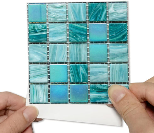 25Pcs Self-adhesive Mosaic Tile Transfer - Peel and Stick Waterproof Backsplash Tile Sticker for Home Decor (4x4inch)