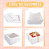 16Pcs Cake Boxes with Cake Boards (8Pcs White Boxes, 8Pcs Boards), 12x12x6 Inch Bakery Boxes with Window for Parties