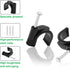 100pcs 1/2" / 12mm Half Clamp J-Hook with Nail, Cable Clips Ethernet Cable Nails Tacks Clips, Black