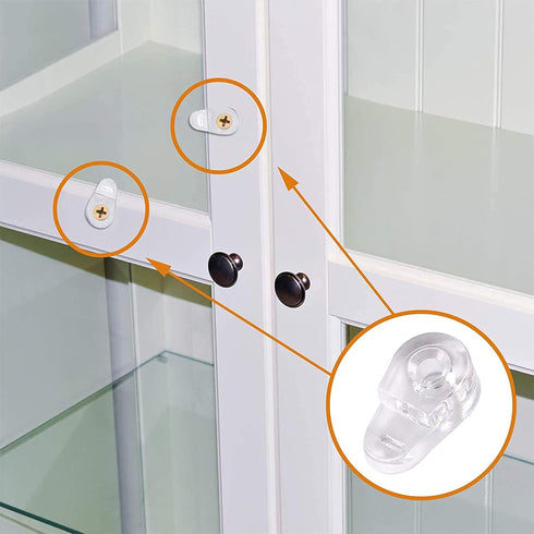 100PCS Glass Retainer Clips Kit, Glass Clip with Screws for Fixing Glass Cabinet Doors, 4-5mm Glass