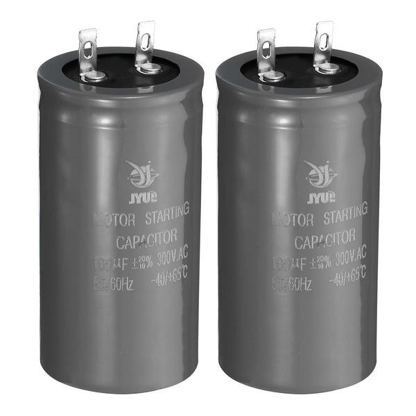 PATIKIL Motor Start Capacitor 2 Pcs 100uf 300V 50/60Hz CD60 for Air Conditioners and Electric Motor Starts