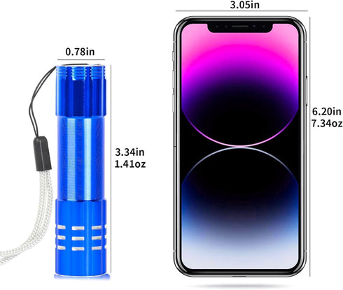 6 Pack LED Aluminum Mini Small USB C Rechargeable Flashlights Handheld Small Flashlight Bulk Portable Camping Bright