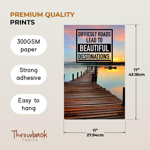 Motivational Wall Decor, Positive Affirmations, Set of 6 Inspirational Posters for Office Decor