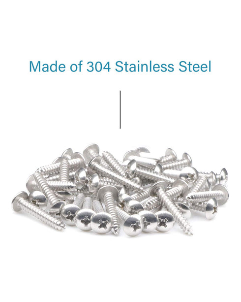 200PCS Truss Head Phillips Self Tapping Sheet Metal Screws - #8 x 1 Inch Stainless Steel for Woodworking