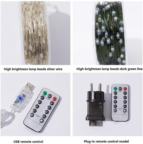 Generic 8 9.84ft-100 Firecracker Fairy Lights, LED Copper Wire Ambiance Light String, Remote Control Modes, Suitable