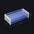 stonylab Test Tube Rack, 3-Tier Detachable Blue Plastic Test Tube Rack Tube Holder Stand Rack for Laboratory Scientific Experiments, 33/64 inch 50-Place