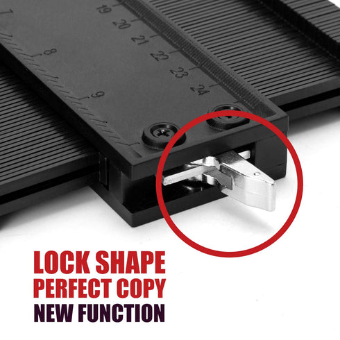 Saker Contour Gauge Profile Tool - Adjustable Lock for Irregular Shape Duplicator - Must Have DIY Tool (BLACK+10INCH)