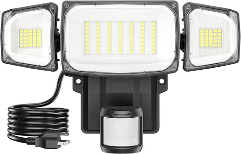 Olafus 70W Motion Sensor Outdoor Light Plug in, Motion Flood Light Dusk