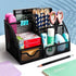 Metal Mesh Desk Organizer - Stationery Pen Holder, Pencil Pot, Makeup Brush Organizer for Home Office (Black)