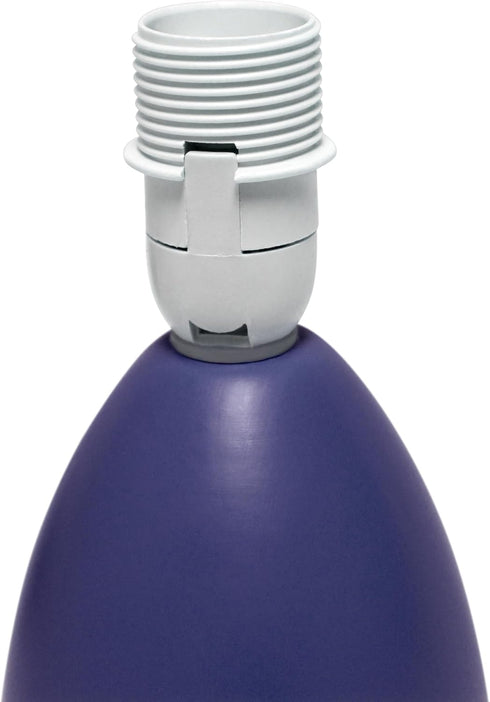 LT1197-BLU-2PK 9.45" 2-Pack Set, Simple Designs Chic and Sleek Oblong Mini Oval Ceramic Table Lamp for Living Room