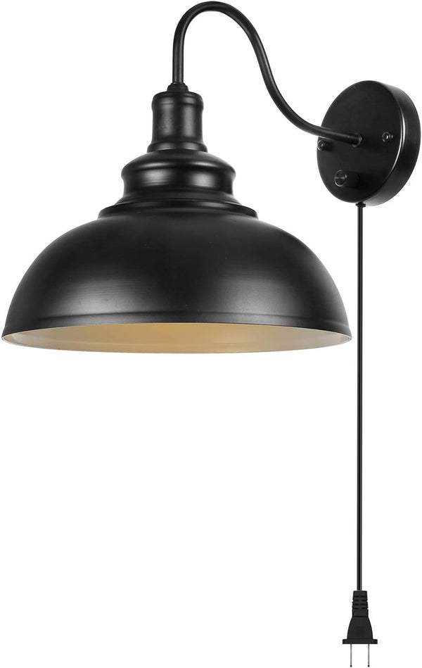 Merlight Gooseneck Wall Lamp Black Industrial Vintage Farmhouse Wall Sconces Lighting Wall Light