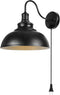Merlight Gooseneck Wall Lamp Black Industrial Vintage Farmhouse Wall Sconces Lighting Wall Light
