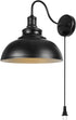 Merlight Gooseneck Wall Lamp Black Industrial Vintage Farmhouse Wall Sconces Lighting Wall Light