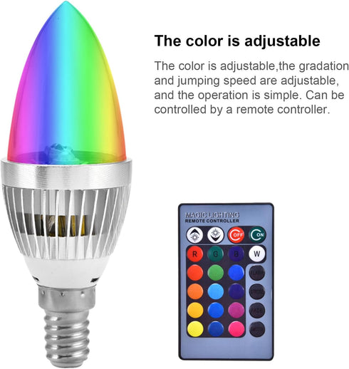 MUNEFE Bulbs Dimmable Bulbs Bulbs Fixtures(E14) Led Color Chanin Liht with Remote Control, Liht Decorative, Clear