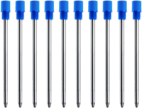Blue Ink Refills (10 Pcs) Replaceable Pen Refills, 2.75 inch (70 mm) Ballpoint Pens Refills, 1.0mm Medium Tips