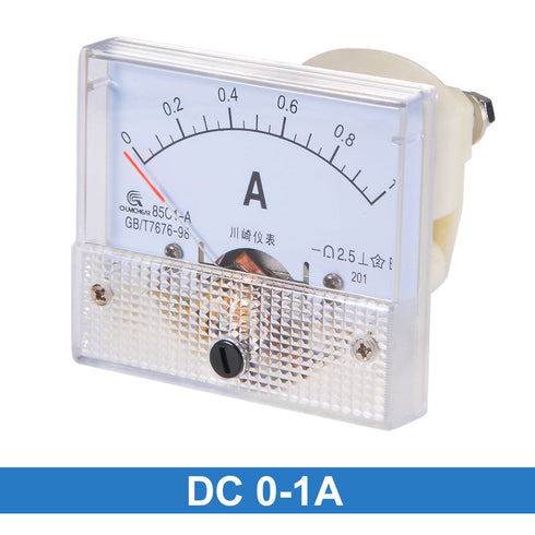 uxcell Analog Current Panel Meter DC 0-1A 85C1 Ammeter 64x60x56mm for Circuit Testing Charging Battery Ampere Tester Gauge Pack of 1