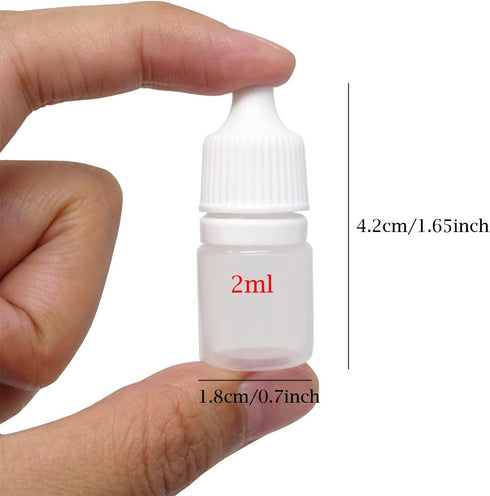 Honbay 30PCS 2ML Plastic Empty Dropper Bottles - Squeezable Eye Liquid Containers with Screw Cap