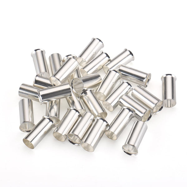 Baomain 50-Pack AWG 1/0 (50mm²) Long: 25mm Copper Crimp Connectors, Non-Insulated Ferrule Pin Terminals (EN50-25)