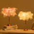 Pink Feather Lamp, LED Atmosphere Feather Night Lights, Bedside Lamps for Mother, Girlfriend, Home Girl Room