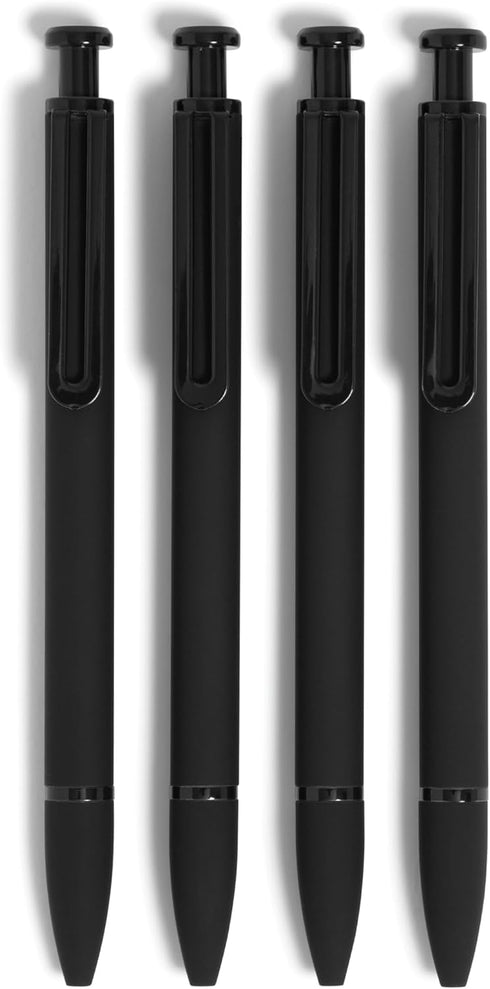 U Brands Midnight Monterey Ballpoint Pens, 4 Count, Black Soft Touch, Bold (1.0 mm) Point, Black Ink
