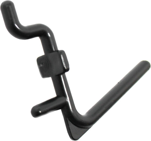 JSP Manufacturing Non-Locking Plastic Pegboard Hooks, L Style, 500 Black Craft Hooks