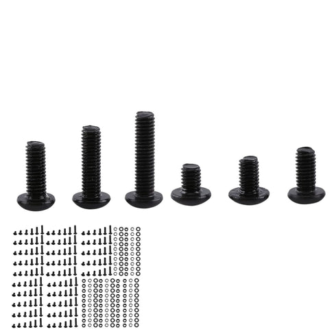 300Pcs M3 Black Alloy Steel Hex Socket Screws Nuts Washer Assortment Kit (Set B Button Head)