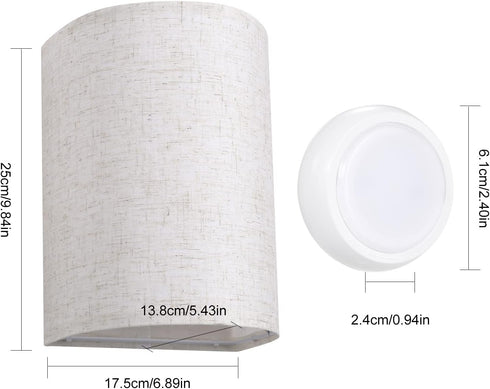 Sunydog 2 Dimmable PCS RGBW Retro Wall Lamp Fabric Shade Wall Sconce Wall Light Fixtures with Remote Controller
