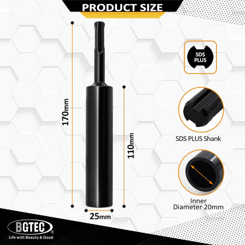 Ground Rod Driver Bit-BGTEC, 3/4" SDS Plus Grounding Rod for SDS Plus Rotary Hammer Drill